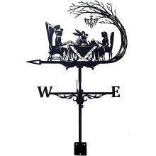 Vintage Stainless Steel Weather Vane Wind Direction Indicator for Garden Roof and Outdoor Decor