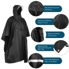 Waterproof Raincoat with Hood Cycle & Outdoor Rain Cover AO045 1.5m Green