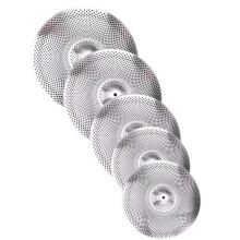 5pcs Low Volume Practice Cymbal Set for Drummers, Noise Reduction and Realistic Stick Feel