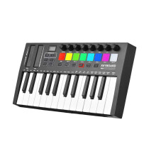 25 Key MIDI Keyboard Controller with Velocity Sensitive Keys RGB Drum Pads for Music Production