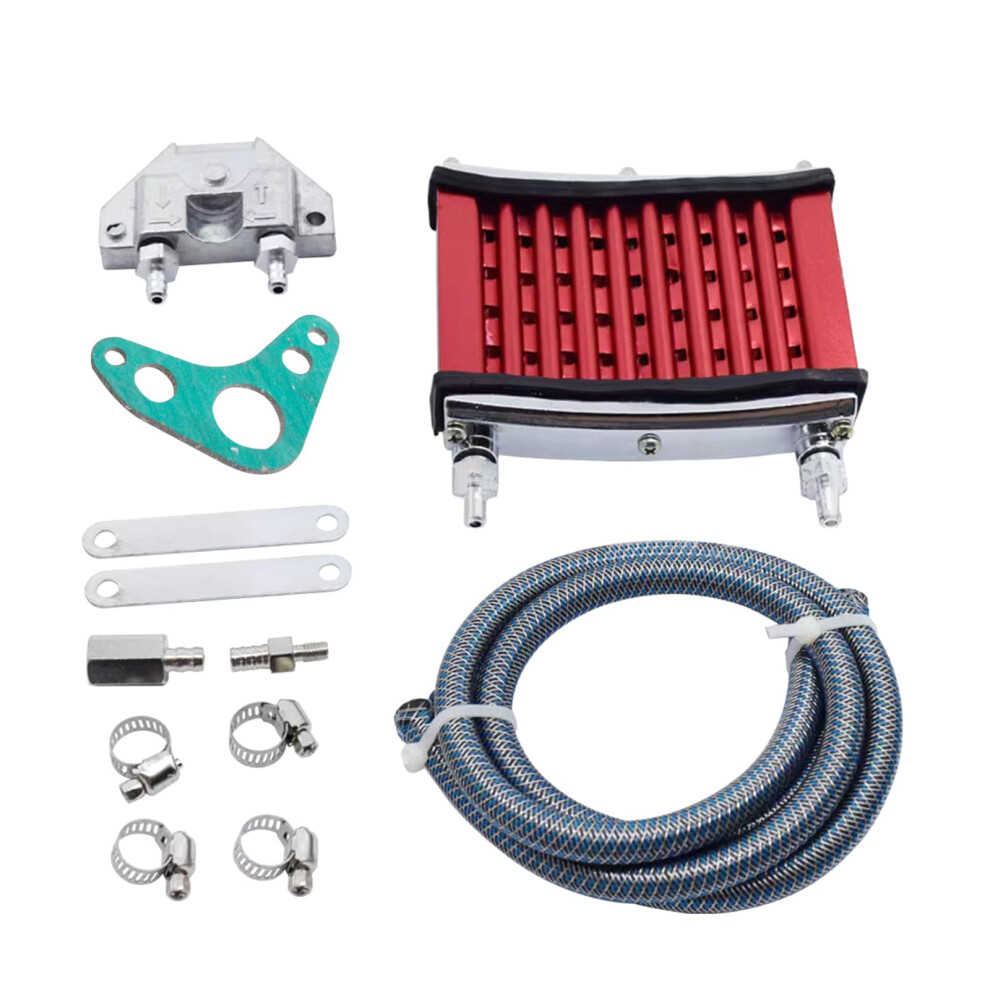 Engine Oil Cooler Motorcycle Radiator For 50Cc110cc Dirt Pit Bike Atv Enhances Efficiency Red 9174973886396