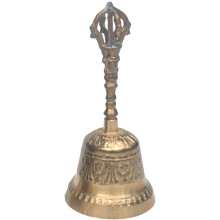 Vintage Brass Hand Bell with Clear Loud Tone for Wedding Church Party Ceremony, Gold 7.9x4.1 Inch