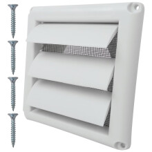 4 Inch Outdoor Dryer Vent Cover with PestProof Mesh Screen and WeatherResistant Louvered Hood