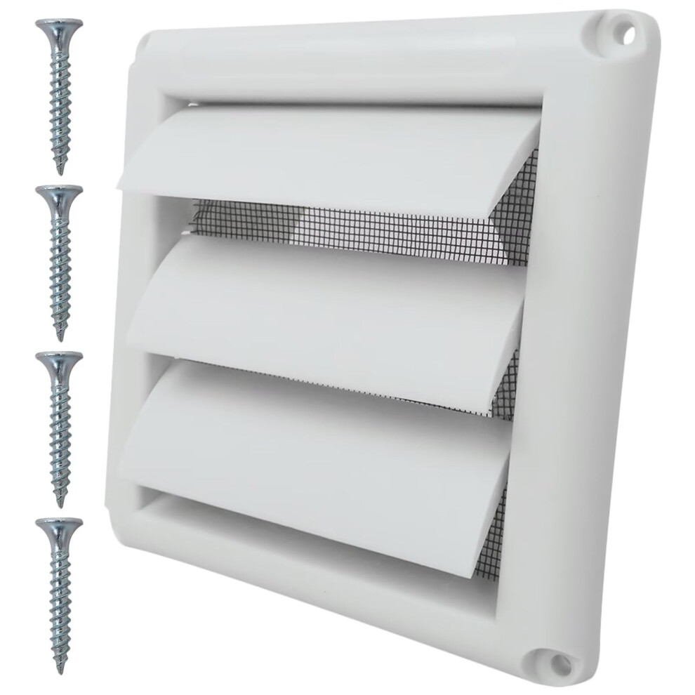4 Inch Exterior Dryer Vent Cover, Weatherresistant Louvered Design With Builtin Mesh, 6X6 Inch 9174973947103