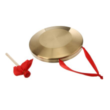 Chinese Hand Gong with Mallet, Clear Resonant Tone, Traditional Opera Gong for Festivals and Music