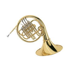 French Horn Bb Single Key 4 Valves Gold Brass for Beginners with Bright Tone and Durable Finish