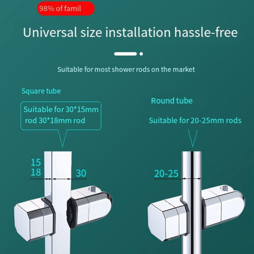 Universal Adjustable Shower Head Holder 1530mm, 360 Rotating AntiSlip Replacement Bracket, Black 2