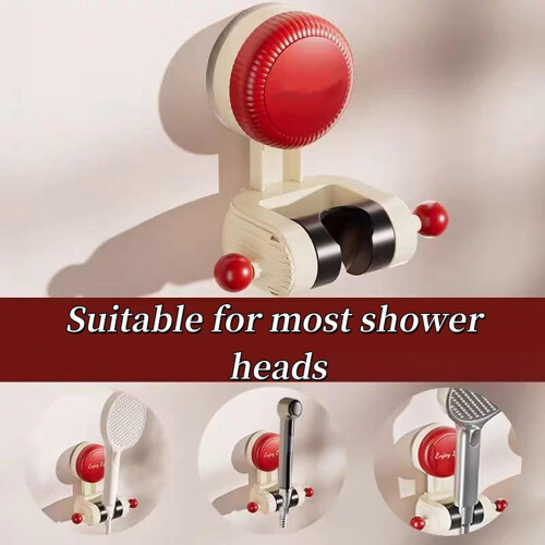 Adjustable Suction Cup Shower Head Holder with No Drilling Bracket for Handheld Shower (Pink) 2