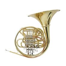 Professional Gold Brass Double French Horn Bb/F with Rich Tone, Reinforced Keys and Comfortable Grip