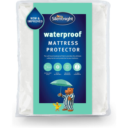 Silentnight Silentnight Waterproof Mattress Protector – Deep 30cm Fitted Skirt and