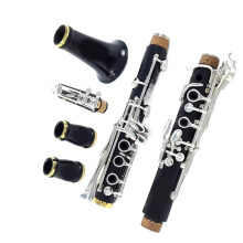 Professional Bb Clarinet 18 Key Ebony with Silver Plated Keys for Rich Warm Resonance
