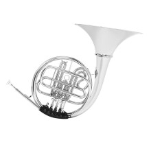 Professional Bb French Horn Silver Brass 3 Key with Warm Rich Tone and Protective Carry Case