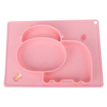 Prato de silicone dividido com base de sucção, compatível com a maioria das bandejas de cadeiras altas, próprio para micro-ondas e lava-louças,