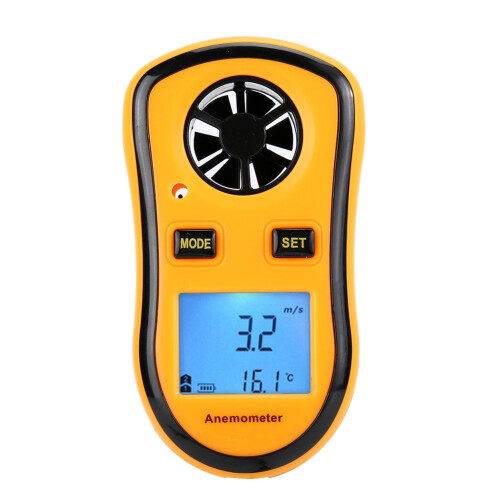 Digital Wind Speed Meter Handheld Anemometer, Multi-function Anemometer Wind Speed Temperature Gauge With LCD Display And Accurate Measurement, Light 2