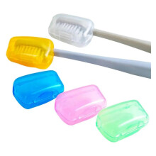 Travel Toothbrush Holder with Protective Head Cover Cap, Portable Plastic Case for Home and Trips