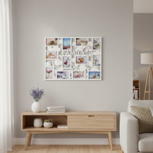 Entwined Flora 12 Photo Frame FAMILY White 69x55Cm