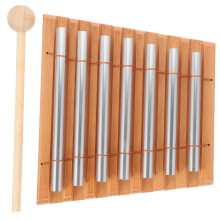 Percussion Chime with Wooden Base and Mallet for Classroom Teaching, Meditation and Music Therapy
