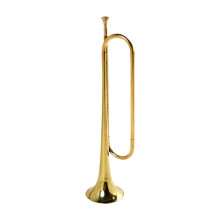 Brass C Key Trumpet Bugle for Marching Band and Stage Performance with Mouthpiece 18.5 Inch