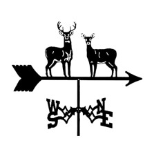 Garden Weather Vane with Deer Retro Metal Wind Direction Indicator for Roof Lawn Decoration