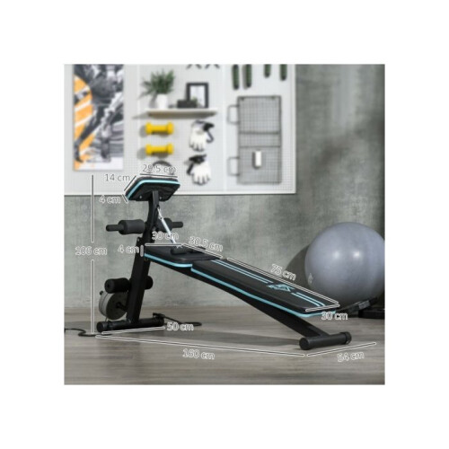 Foldable Weight Bench, Adjustable Strength Training Sit Up Ab Bench, Incline/Decline, Blue 2