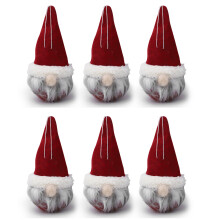 Gnomi di peluche in velluto per decorazioni dell'albero di Natale, scintillanti e festivi, tradizione scandinava, set di 3 bambole ornamentali senza