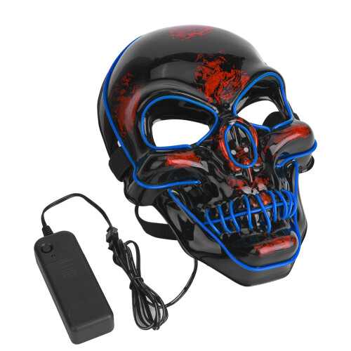Μάσκα LED που λάμπει στο σκοτάδι για το Halloween, φωτιζόμενη μάσκα προσώπου με