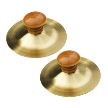 Finger Cymbals with Wooden Handles Durable Percussion Instruments Clear Tone for Music and Dance