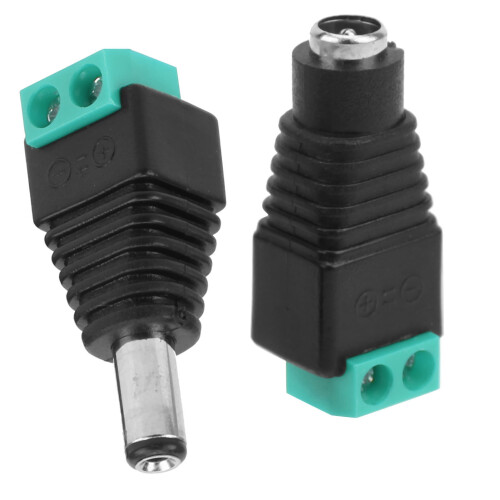 Συνδετήρας τροφοδοσίας DC κάμερας CCTV Universal2.1X5.5Mm αρσενικό-θηλυκό προσαρμογέα 2