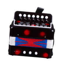 Mini Accordion for Beginners Kids Musical Instrument Durable Black Toy Enhances Musical Skills