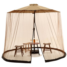 118x91 Inch Patio Umbrella Mosquito Net with Zipper Door, Breathable Fine Mesh Bug Screen for Outdoor Patio