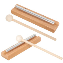 Meditation Chime Set with Clear BellLike Tone and Durable Wooden Base for Classroom Yoga Prayer