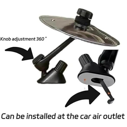 Car Vent Cymbal with Authentic Metallic Tone, Adjustable Clip for Dashboard, Mini Drum Gift Silver 2