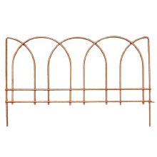 Classic Arch Design Metal Garden Border Edging | Rust Brown Finish | 38cm H x 61cm W Decorative Fence Panel