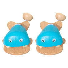 2pcs Wooden Fish Castanet for Kids, Preschool Rhythm Musical Toy, Encourages Musical Creativity