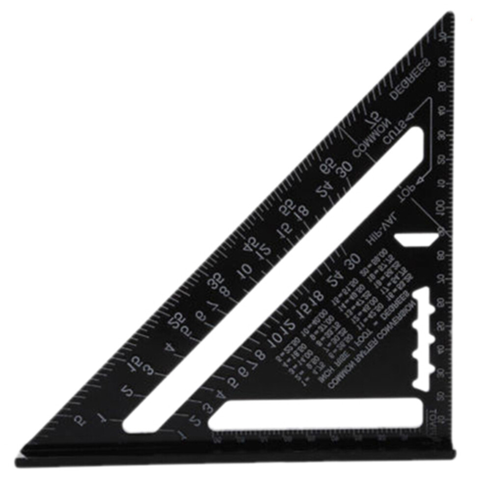 Measuring Triangle Protractor For Carpenters And Woodworkers Aluminum Alloy Rafter Square Tool With Embossed Imperial Graduations Etched Protractor 9482828215346