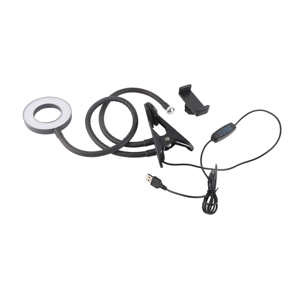 Selfie Ring With Clip On Function Flexible Gooseneck Dimmable 3 Color Modes Universal Phone Holder For Video Conference Ing Light 9482828216367