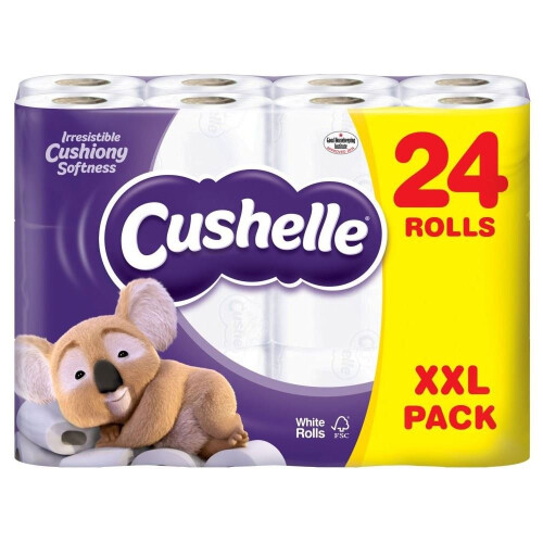 Cushelle Cushelle Toilet Tissue White - 180 Sheets per Roll (24) - Pack of 2