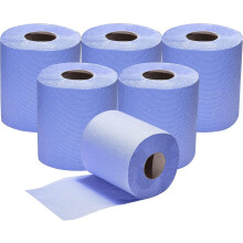 48 Pack 2 Ply Embossed Centre Feed Paper Wipe Rolls