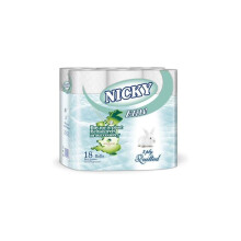 Nicky Elite White 3 Ply Quilted Toilet Rolls (18) - Pack of 2