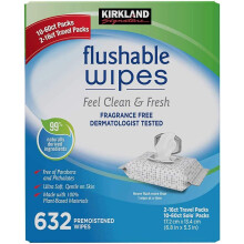 Kirkland Signature Moist Flushable Wipes, 600 Wipes - Best Price