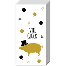 2 packs of IHR Paper Pocket handbag Tissues - MR PIG gold Wedding Ascot Top Hat
