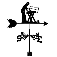 Metal Weathervane Retro Wind Direction Indicator for Outdoor Roof Garden Yard Decor