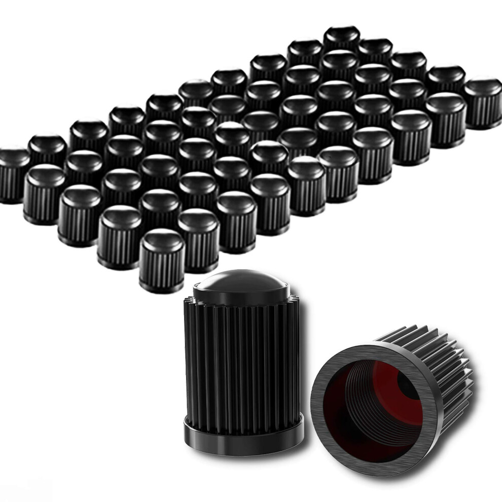Ckauto 50 Pack Tire Valve Caps, Plastic Valve Stem Caps With O R Black 32069853