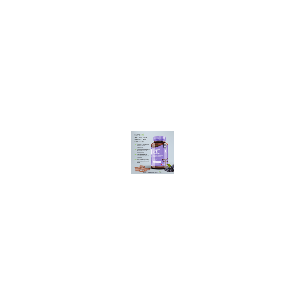 Natural Eye Complex Lutein Zeaxanthin Bilberry Zinc Vitamins A B12 Eye Health