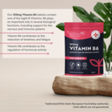 Vitamin B6 100mg Pure Tiredness Reductio Fatigue Anaemia 120 Vegan Tablets