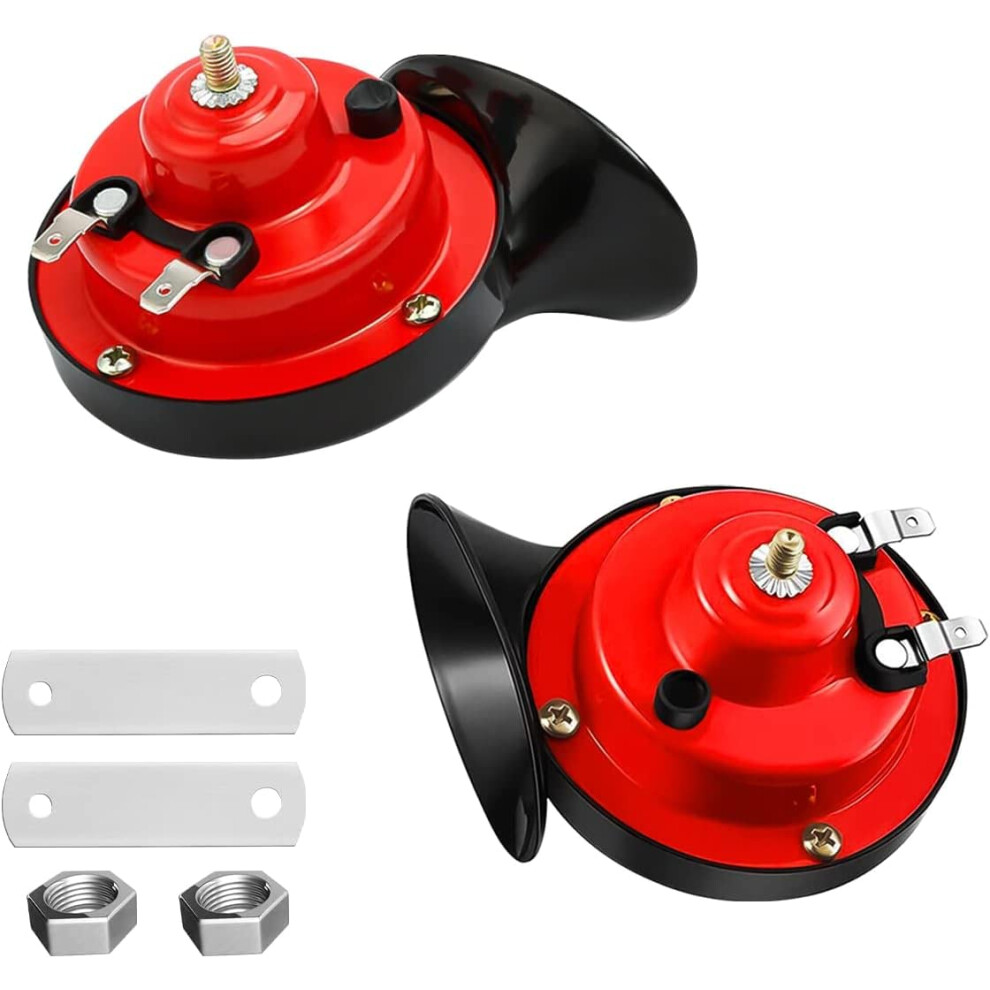 2Pack 12V 300Db Super Loud Train Horn, Universal Waterproof Car Horn For Trucks, Motorcycles, Boats, Suv (Red) Red 9113335542280