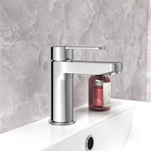NES Home Modern Round Chrome Design Bathroom Basin Single Lever Mono Mixer Tap 2