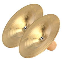 Copper Finger Cymbals 2 Pack Small Metal Percussion Instruments with Clear Bright Tone for Kids