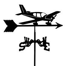 Metal Weather Vane Airplane Design for Roof or Garden with Mounting Bracket, Rust Resistant