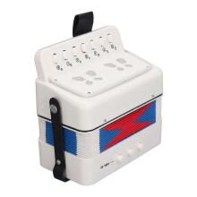 7Key Kids Button Accordion with Belt Straps, Durable Bellows, Easy Play for Beginner Child